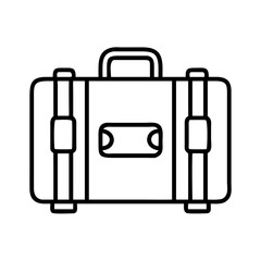 Suitcase vector illustration, travel baggage icon, luggage outline, trip bag, travel case design