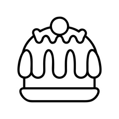 Isolated pudding dessert vector illustration delicious sweet food line art design for menu and logo