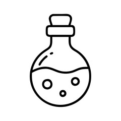 Outline potion bottle vector image for alchemy and magic themes perfect for graphic design needs