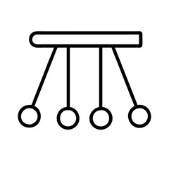 Newton's cradle physics demonstration momentum conservation kinetic energy science education device 90
