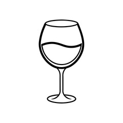 wine glass line art 