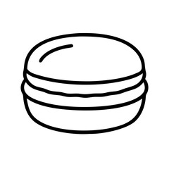 Macaron outline vector illustration, french dessert drawing, bakery sweet food graphic design icon