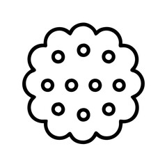 Isolated outline cookie vector illustration for bakery logo design and recipe book element design