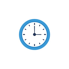 Simple Blue and White Clock Showing 9 Oclock time watch