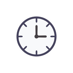 Simple Clock Icon with Dark Blue Border symbol time
