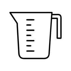 Measuring cup vector icon illustration for cooking baking kitchen tool and liquid measurement needs