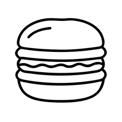 Isolated burger vector illustration for restaurant menu and fast food icon design template drawing