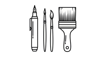 Set of Artistic Tools for Creative Expression.