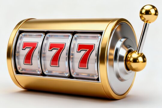 gold 3d casino slot machine with 777