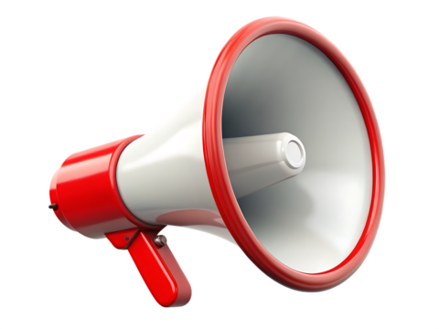 megaphone announcement loudspeaker isolated on a transparent background - Powered by Adobe