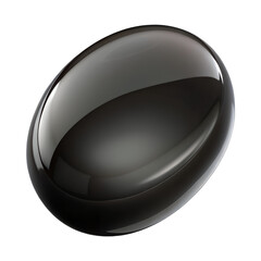 Black obsidian stone polished healing crystal metaphysical properties spiritual meditation zen decor object on transparent background