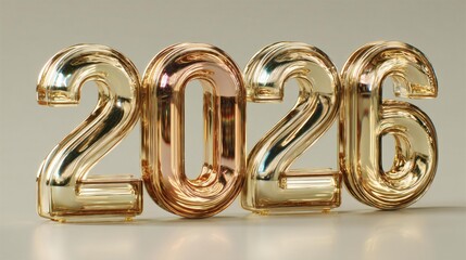 Reflective Golden 2026 New Years Celebration Design