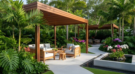 Modern Tropical Outdoor Living Space