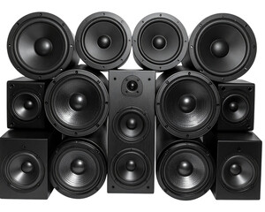 speakers on a white background