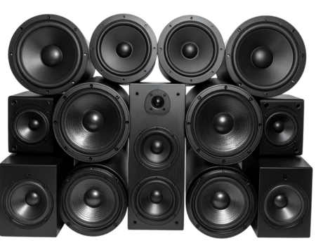 speakers on a white background