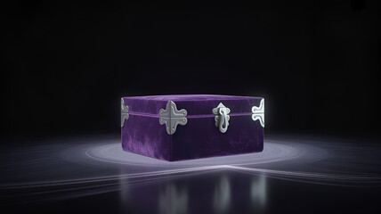 Luxurious Purple Velvet Treasure Chest with Silver Accents