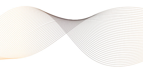 Abstract golden shiny moving wave lines design element for banner design. Abstract futuristic technology wave glowing lines background.
