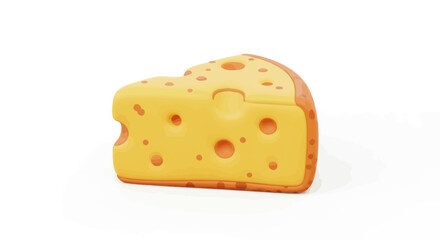 A delicious wedge of Swiss cheese with characteristic holes.