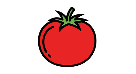 Simple Illustration of a Red Tomato.
