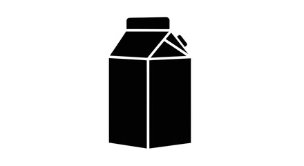 Simple black silhouette icon of a classic milk or juice carton.