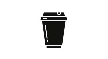 Stylized Disposable Coffee Cup Icon.
