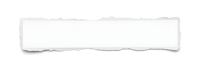 Torn Paper Strip Banner Ripped White Paper Texture Background with Copy Space