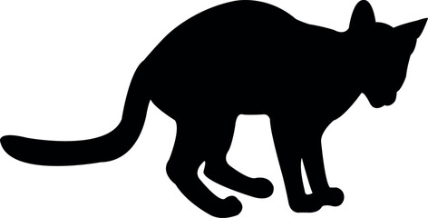 a cat body silhouette vector