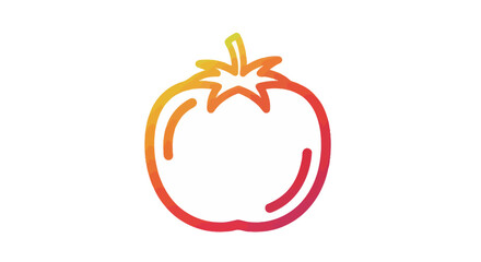 Gradient Tomato Outline: Fresh Colorful and Simple Design.