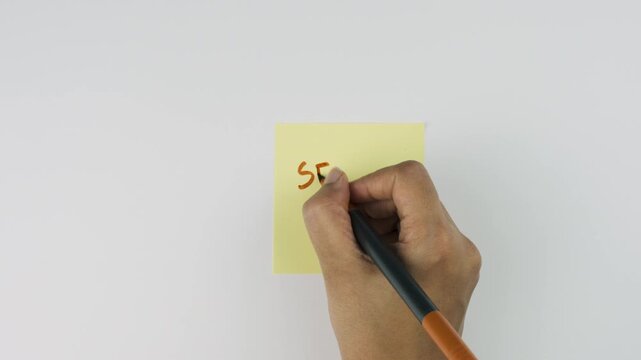 Positive affirmation sticky note with phrase SELF LOVE, daily motivational habits for productivity, journaling, education goals and mindful lifestyle