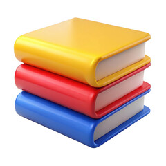 3d stack of books isolated on transparent background