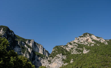 Fototapeta premium Spectacular summer landscape of the hills and mountains of the Marche