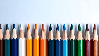 Row of colored pencils