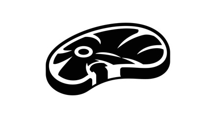 Black and White Graphic Illustration of a Steak Cut.