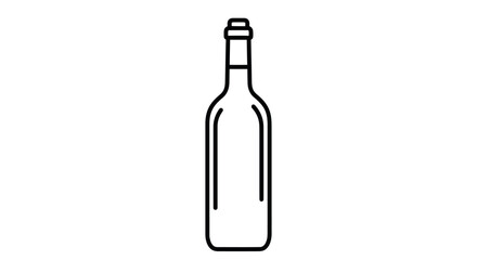 Simple Line Art Outline of a Generic Bottle Icon.