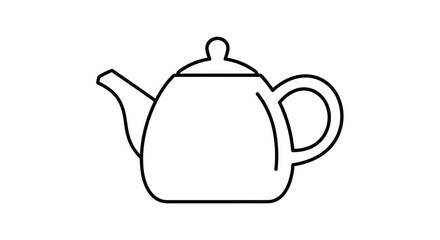 Outline Drawing of a Modern Teapot.