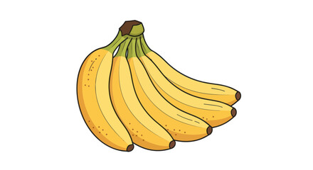A Bunch of Ripe Yellow Bananas on a White Background.