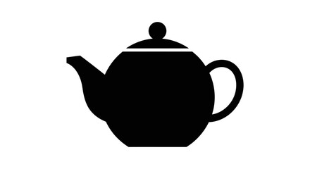 Simple Black Silhouette of a Teapot.