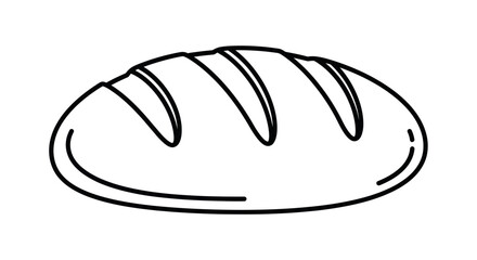 Loaf of Bread Outline with Crusty Slices.