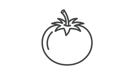 Simple Line Art Tomato Icon for Food and Vegetable Concepts.