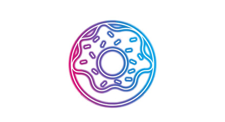 Gradient Outline Donut with Sprinkles Illustration.