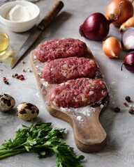 Freshly Prepared Minced Meat Loafs with a Variety of Delicious