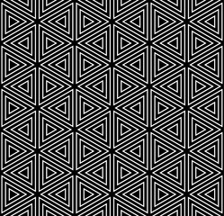 Seamless Geometric Pattern. Black and White Texture.