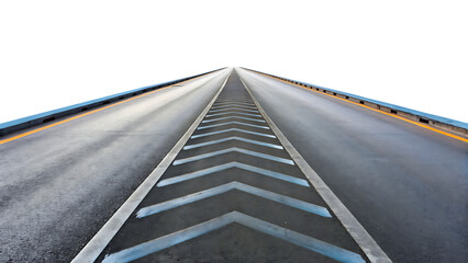 Asphalt highway perspective isolated on a transparent background