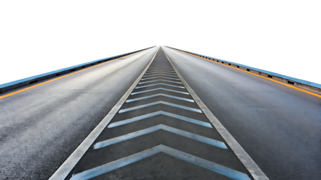 Asphalt highway perspective isolated on a transparent background - Powered by Adobe