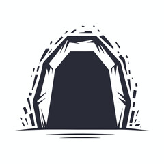 Black tunnel entrance with rocky archway, inviting exploration and adventure