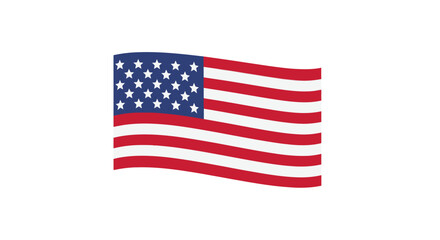 Waving American Flag with Stars and Stripes Patriotic Symbol.