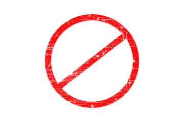 Red prohibition symbol isolated graphic representation of restriction and warning isolated on transparent background