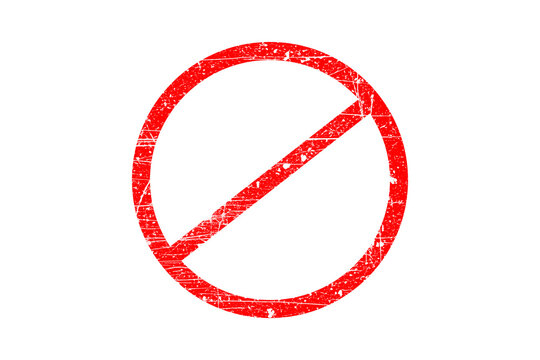 Red prohibition symbol isolated graphic representation of restriction and warning isolated on transparent background