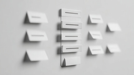 minimalist composition featuring refrigerator note with ar blurred white text bars stands out on ultrabright clean