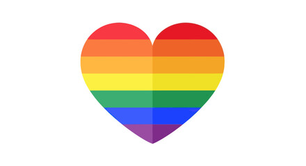 Colorful Rainbow Heart Symbolizing LGBTQ Pride and Love.